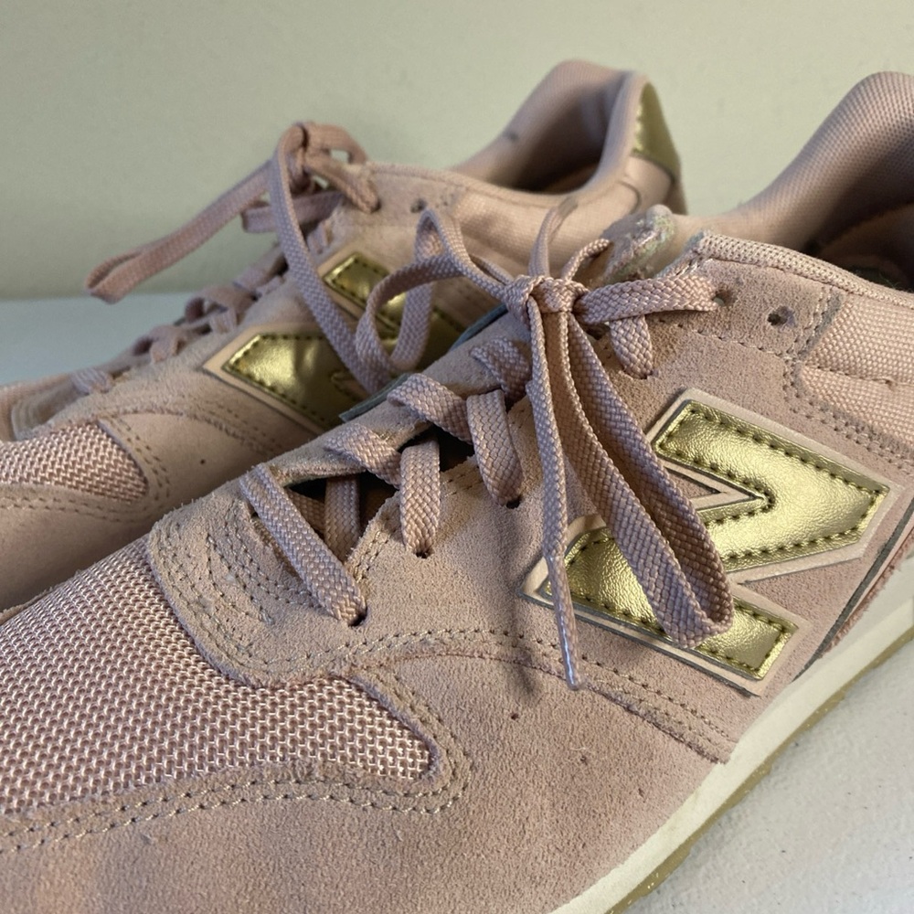 New Balance Brand Logo Low Top V2 Sneakers WL 996 US 11 Pink/Gold